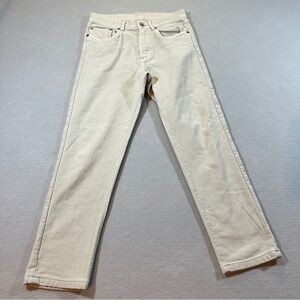 Faherty Women’s Straight Leg Jeans Size 28 Cream Beige Cotton Blend Soft Classic